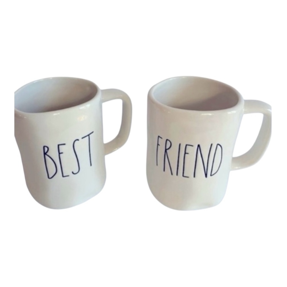 Rae Dunn White 'Best Friend' Mug Set